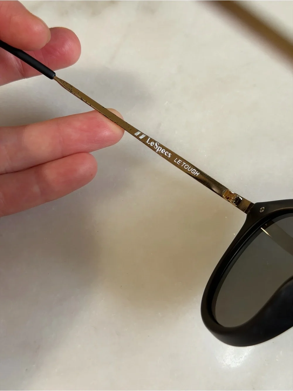 Le Specs no smirking matte black-gold Sunglasses